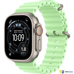 Apple Watch Ultra 3 GPS + Cellular 49mm Natural Titanium Case with Neon Green Ocean Band - Mobillife.of.by